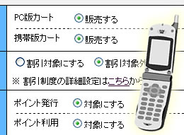 PC/携帯販売商品切り替え機能イメージ