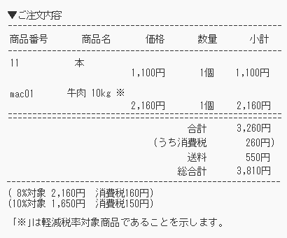 うち消費税表示