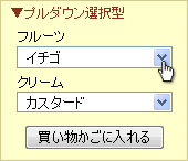 【3】色やサイズを指定して注文するボタン  イメージ