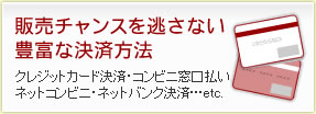 販売チャンスを逃さない豊富な決済方法