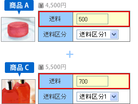 商品ごとに送料を設定